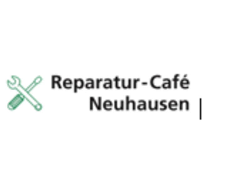 Das Bild zeigt das Logo des "Reparatur-Café Neuhausen" mit den Symbolen eines Schraubenschlüssels und eines Schraubendrehers.